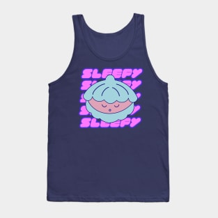 Kawaii Cute Sleepy Shell - Retro Shellfish Tank Top